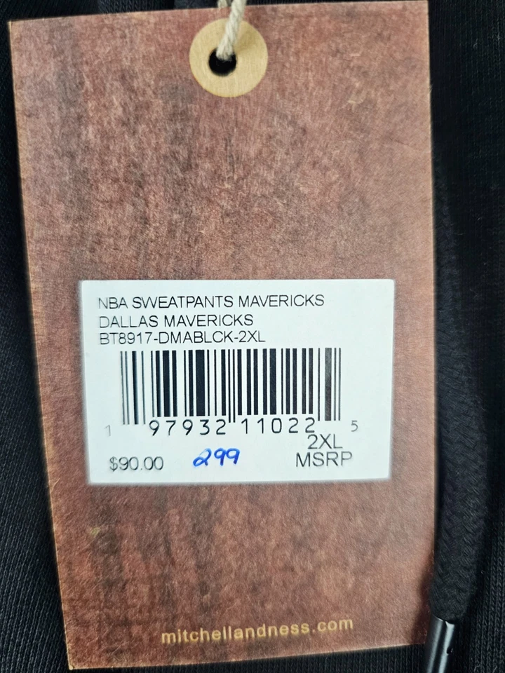 Pantalones deportivos Mitchell & Ness Dallas Mavs NBA para hombre 2XL BN Foto 2 de 4