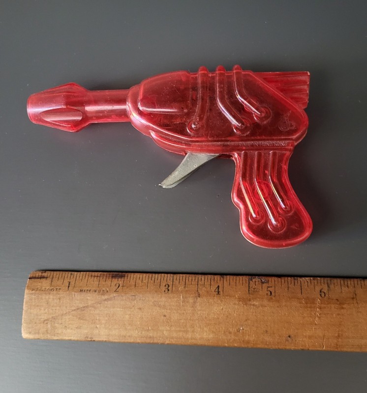 Vintage Mid-Century SPACE RAY GUN Toy Pistol w/ Loud Whirring Sound w/ Sparks