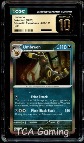 CGC 10 PRISTINE Umbreon 059/131 HOLO RARE Prismatic Evolutions Pokemon Card