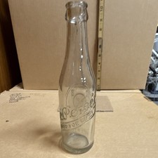 Dr Pepper Clear Glass Bottle Embossed 10-2-4 Logo Soda