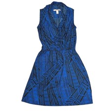 Forever 21 Contemporary Blue Black Geometric Tribal Dress XS