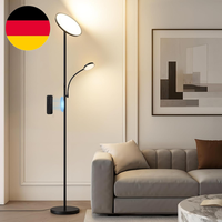 Gyrovu Stehlampe Wohnzimmer Schwarz, 25W Deckenfluter Dimmbar Mit 5W Leselampe 3