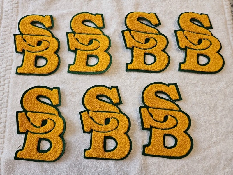 Vintage set of 7 Letterman Felt Jacket Letters S And B NEW 