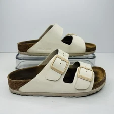 Birkenstock Arizona Birko-Flor Sandals Women's Size 35 EU Narrow White Sandals