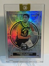 2025-26 Topps Three 3 Tyrese Haliburton 32/49 Basketball Blue Refractor Pacers