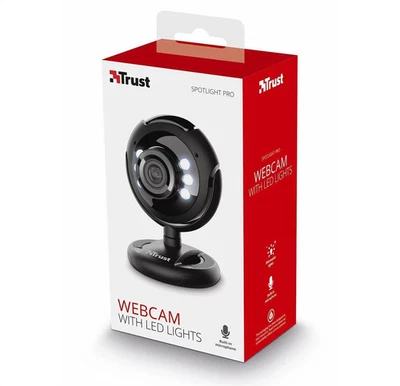 Trust Spotlight Pro Webcam For PC & Laptop With Built in Microphone & LED Lights - Image 1 of 3