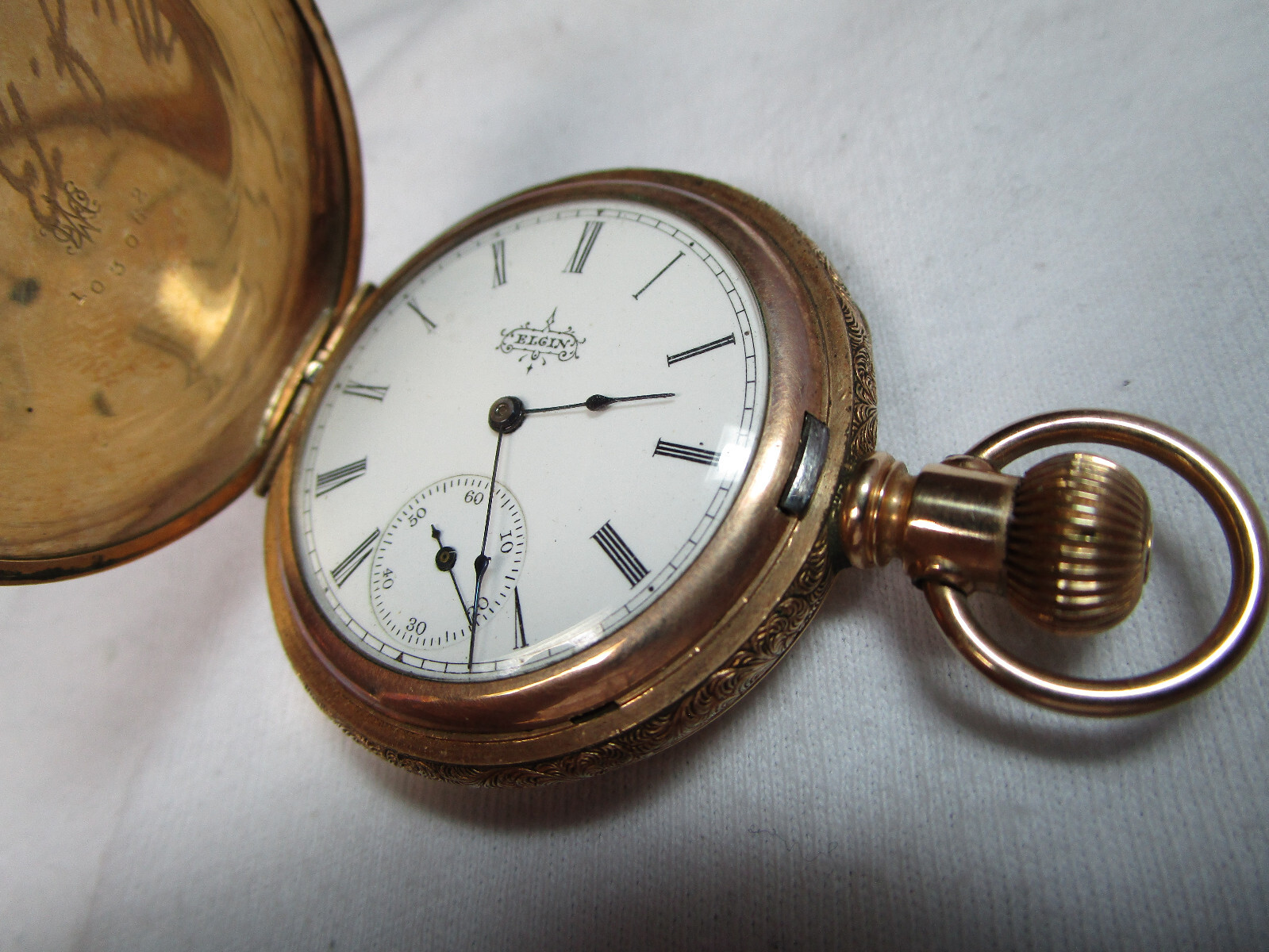 Elgin Solid Gold Pocket Watch* Over Composition 1… - image 14