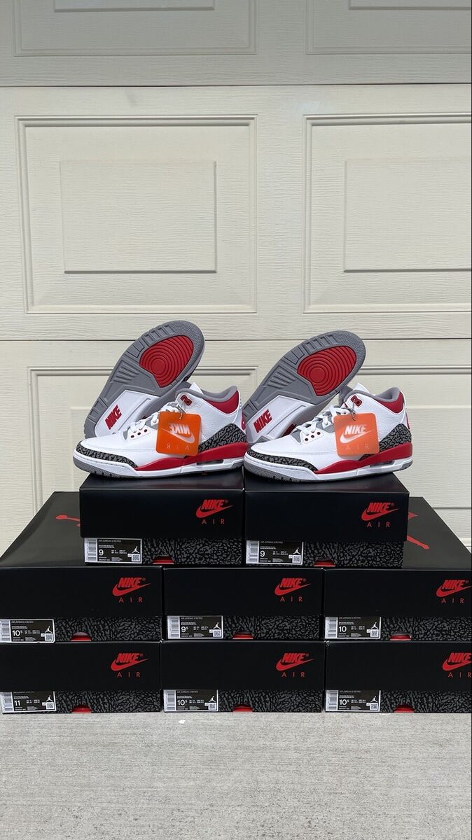 スニーカー Nike Air Jordan 3 Retro Fire Red White DN3707-160 Nike Air Jordan 3 OG 