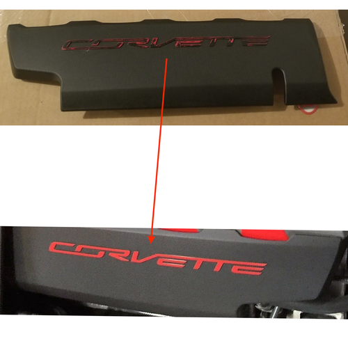 For Corvette C7 Fuel Rail Cover Letter Decals Replacement Set (2 Pack