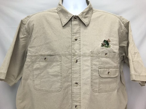 Camisa Pelirroja Para Hombres XL Peces Bordada Multi Bolsillo Manga Corta Pesca Exterior - Imagen 2 de 11