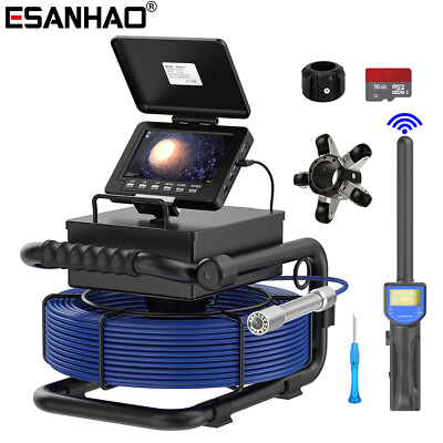 20m Sewer Camera Pipe Inspection Camera with 512hz Locator & Self-leveling 5inch