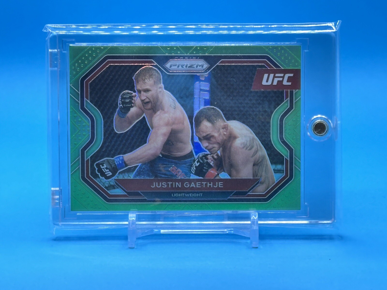 2021 Panini UFC Prizm JUSTIN GAETHJE Neon Green Prizm #44/75