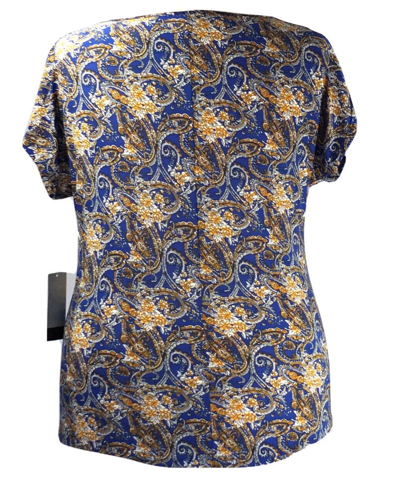 NWT Jonathan Martin Multi-Color Plus Size 2X Top Blouse Draped Neck Stretch - Image 3 of 4