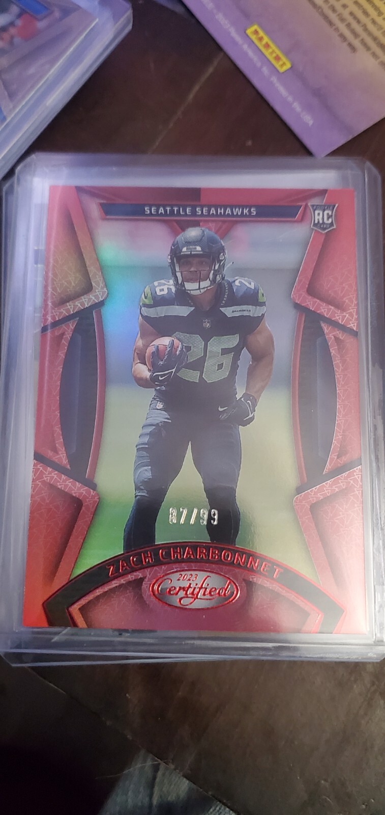 2023 Certified ZACH CHARBONNET Red Parallel Rookie Card 87/99 Seahawks #164
