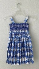 Oscar de la Renta Toddler Girls Ruffle Tank Dress Blue/White Size 3Y