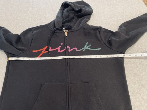 Victoria's Secret Pink Ombre Glitter Rainbow Logo Hoodie & Pants MEDIUM - Picture 12 of 13