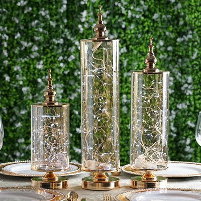 Gold Decorative Glass Storage Jar Lid Party Wedding Party