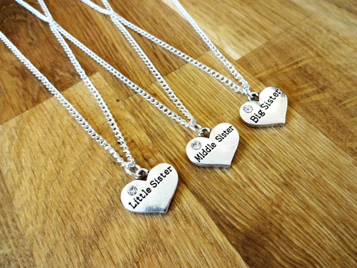 Amazon.com: YEEQIN 3PCs/Set Mom Big Sister Little Sister Mom Necklaces Set  Mother Daughters Matching Heart Jewley Set : Clothing, Shoes & Jewelry