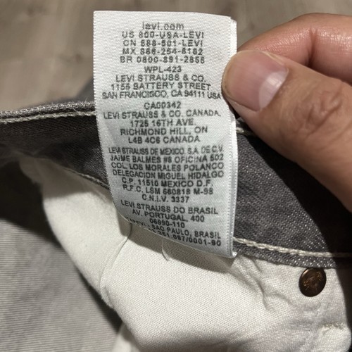 Levis 501XX Jeans Mens 40x30(Actual 37x28) Gray Black Denim Button Fly Straight - Picture 8 of 15