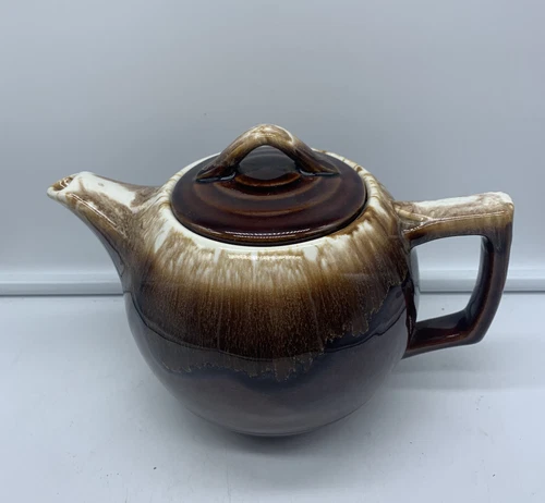 Vintage McCoy Pottery #7088 Brown Drip Teapot USA
