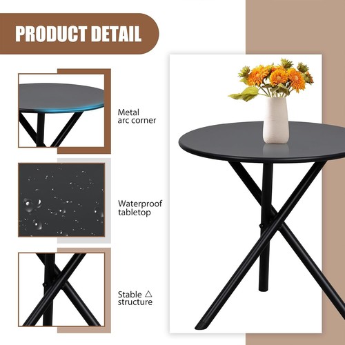 3 Piece Rocking Bistro Set Patio Furniture Porch Chairs Table Outdoor Black - Picture 6 of 7