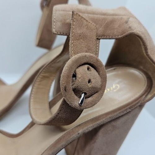 Gianvito Rossi Versilia 100 tan suede ankle strap sandals heels EU 39 - Picture 12 of 14