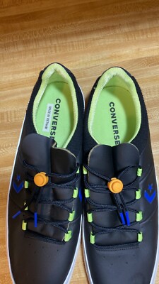 Converse Pro leather Ox Black Neon Green 166597c men's Size 11.5