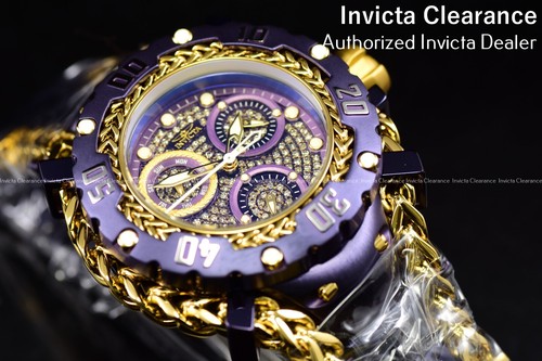 RARE Invicta Gladiator Women Diamond Purple Dial Label Quartz Watch 138 Diamonds - Picture 8 of 14