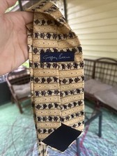Geoffrey Beene Men  s Tie Yellow Floral 100 Silk Woven Necktie Elegant Classic