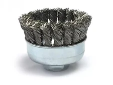 4" Dia Knot Style Cup Brush - Stainless Steel Wire 4 Inch 5/8"-11 Arbor Nut