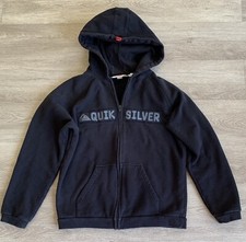 Quiksilver Hoodie Full Zip Sweatshirt Jacket Black Boys XL