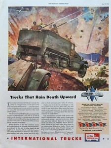 1943 International Trucks Vintage AD Trucks that rain death upward