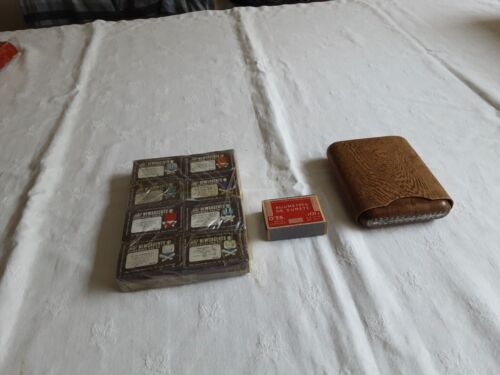 A Mixed Lot Of 9 Vintage Match Boxes &a Cigar Case - Picture 1 of 9