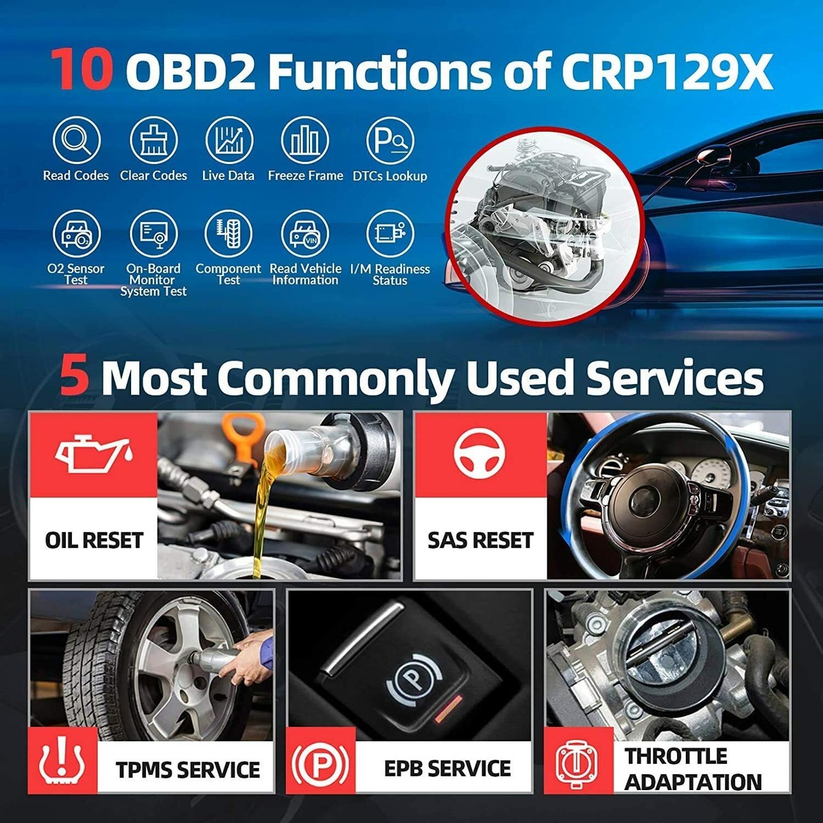 LAUNCH CRP129 129X 129E OBD2 Scanner Car Diagnostic Service Tool