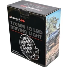 LED Driving Light Drivetech 4X4 170mm Round  Black - 1 LUX at 690m