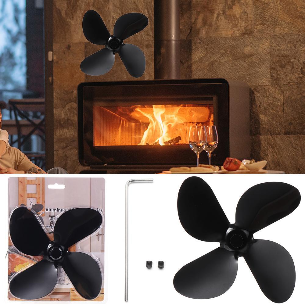 4 Blades Log Burning Heat Power Stove Top Fan For Wood Burner Heat  Distribution 777012495390 | eBay