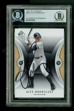 Alex Rodriguez Autographed 2007 SP Authentic Card #80A Yankees Beckett BAS Slab