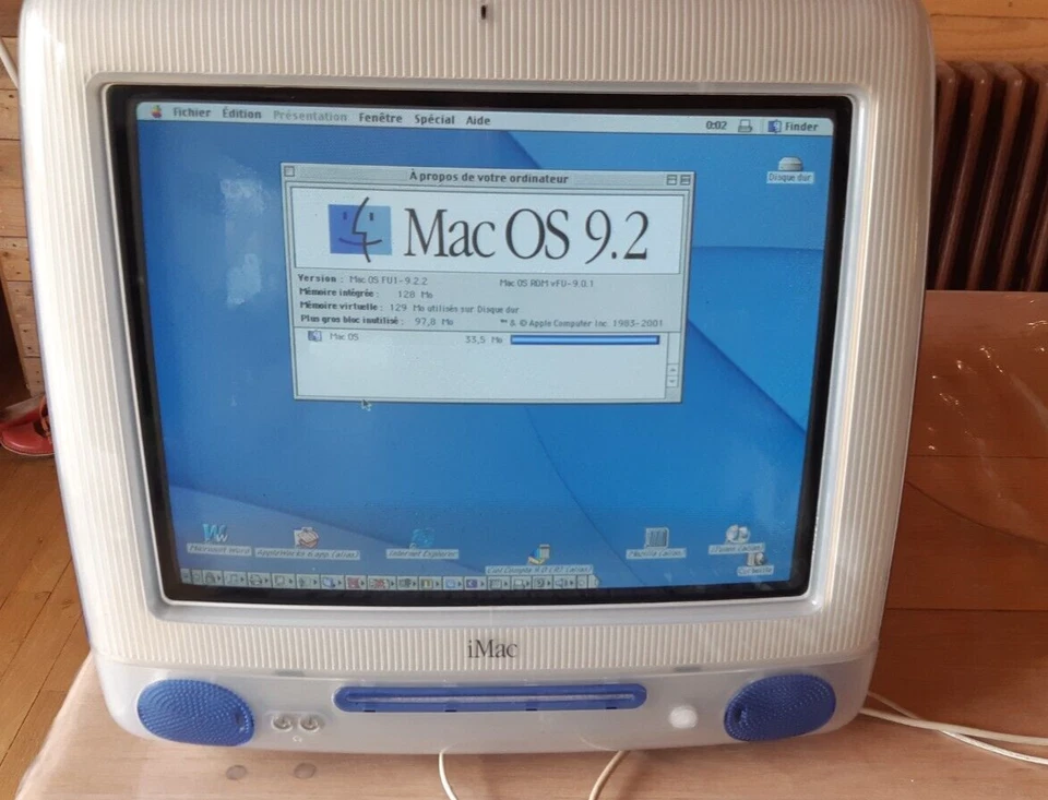 VINTAGE APPLE IMAC G3 M5521, Mac OS FU1 - 9.2.2, 128 Mo, avec Word - Photo 3/4