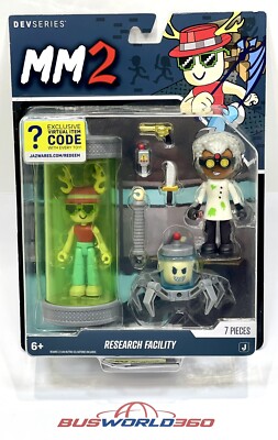 MM2 Research Facility 7 Piece Figure Set DEVSERIES Jazwares w/Code - NEW - READ