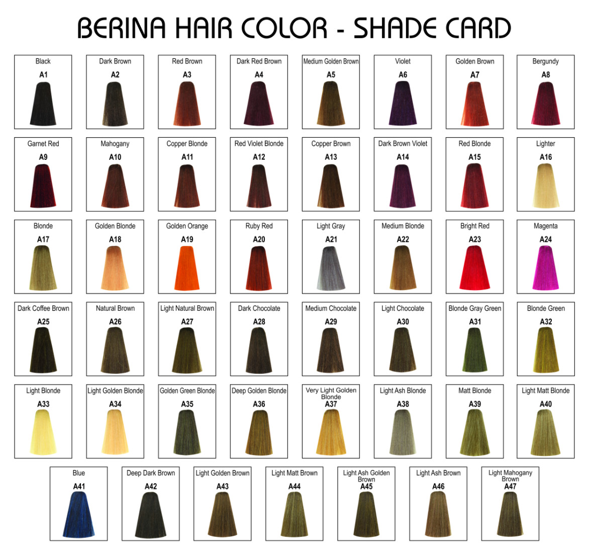 BERINA HAIR DYE Fashion Style ALL COLOR PERMANENT CREAM & DEVELOPER UNISEX