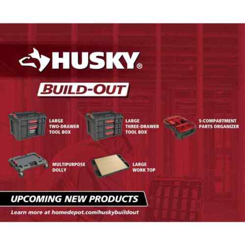 Husky Modular Almacenamiento de Herramientas Caja de Herramientas Grande Construida 22 In. Plástico Negro Nuevo - Imagen 2 de 12