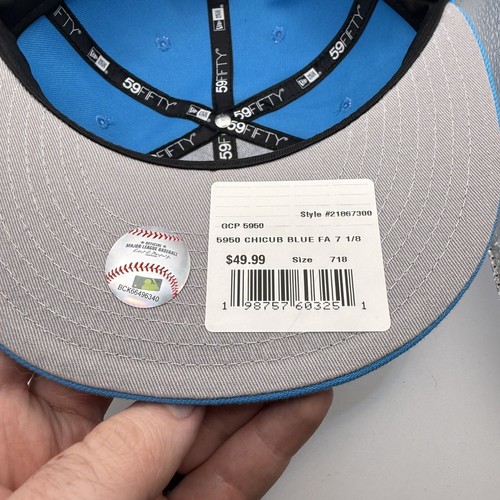 New Era 59FIFTY Chicago Cubs Spring Collection Blue Fitted Hat Size 7 1/8 New - Picture 5 of 5