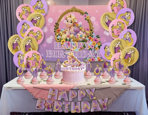 Princess Birthday Backdrop Princess Birthday Party Supplies Included Happy Bi... - Picture 2 of 5