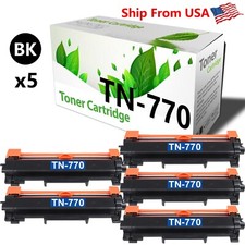 5-Pack TN770 Black Toner Cartridge for HL-L2370DWXL MFC-L2750DWXL Printer