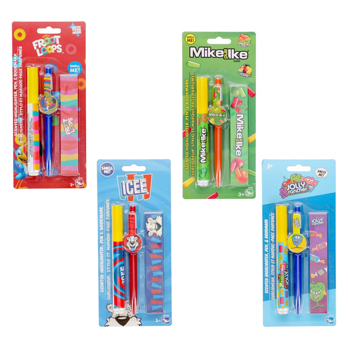 Assorted Scented Highlighters, Pens, and Bookmarks, Packs