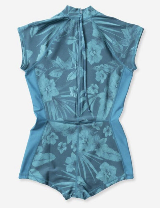 Hurley X Carissa Moore Max Short Sleeve Bodysuit Swim Full Coverage SMALL NEW image 4