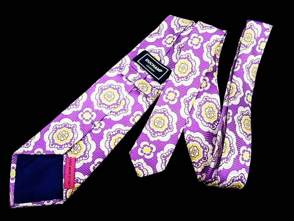 DUCHAMP USED Silk 100 % Mens Ties Tie Necktie Classic Dress Luxury Multicolor 17 - Image 2 of 3
