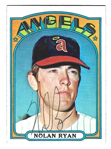 Nolan Ryan No Coa Signed 1972Topps #595 Vintage Autograph NM