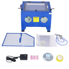 25gal Sand Blaster Gun Kit Sandblaster Cabinet For Cleaning Polishing 80psi