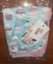 Kickee Pants Girl Summer Sky Cupcakes Swaddling Blanket Swaddle New